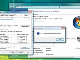 How to create restore point in windows vista (www.pcdocpro.c