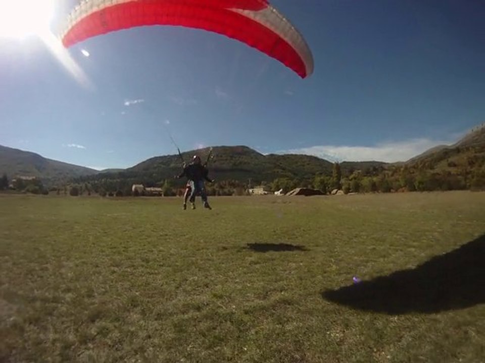 atterissage Bapteme biplace site de Bergies Sud