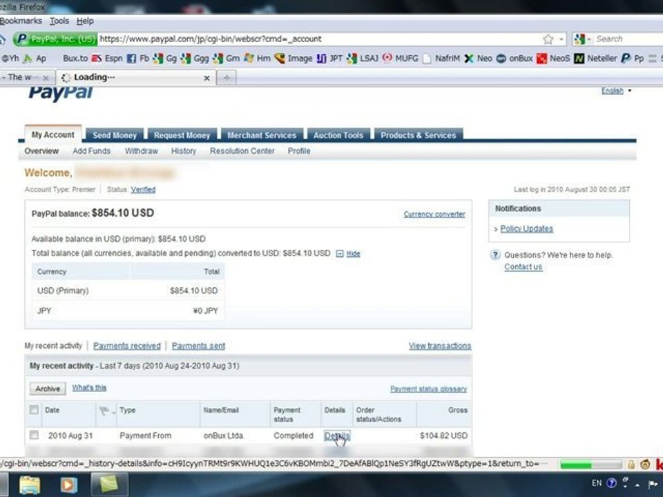 $106.96 Onbux Instant Payment - make money online