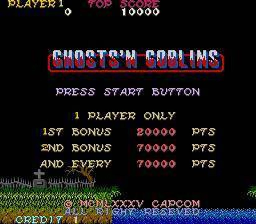 Ghosts 'n Goblins [Arcade] videotest