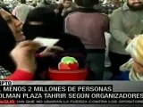 Al menos 2 millones de personas protestan en Plaza Tahrir en El Cairo