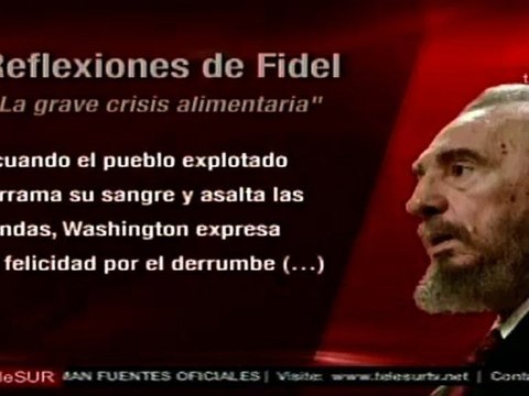 El líder de la revolución cubana Fidel Castro critica el maquiavelismo de EE.UU. con Egipto