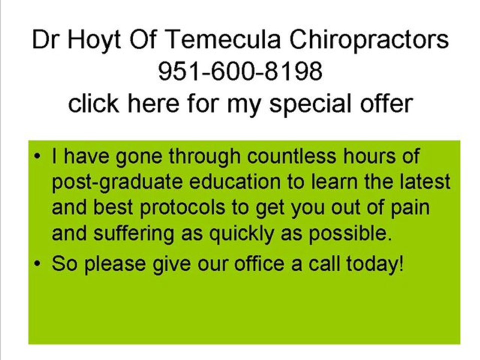 temecula chiropractors neck pain