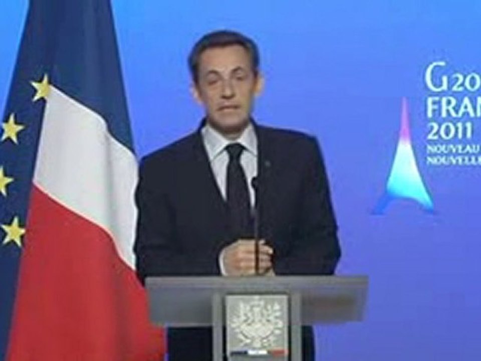 G20-G8 : Conférence de presse de M. Nicolas Sarkozy