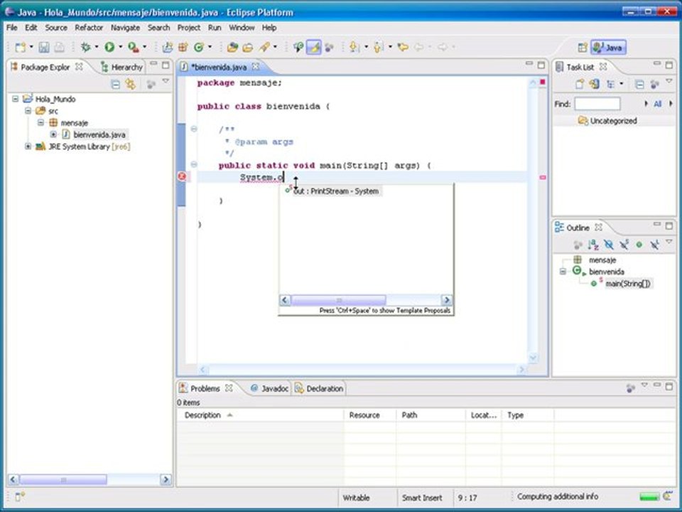 USO DEL IDE ECLIPSE EN JAVA