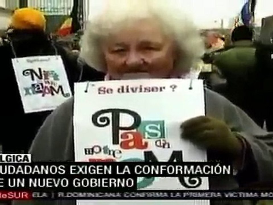 Protestan en Bélgica contra vacío de poder