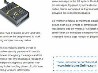 Wireless Intercom Emergency Warning System