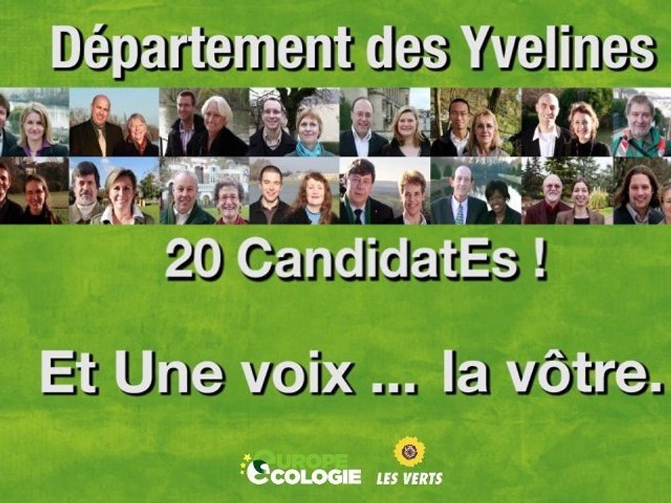 Cantonales 2011 EELV Yvelines : 20 cantons 20 Candidat(e)s
