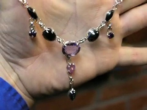 Sterling Necklace Amethyst blue sapphire