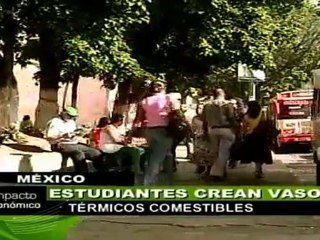 Estudiantes mexicanos crean vaso térmico comestible