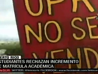Estudiantes portoriqueños movilizados en rechazo al incremento de matrícula académica
