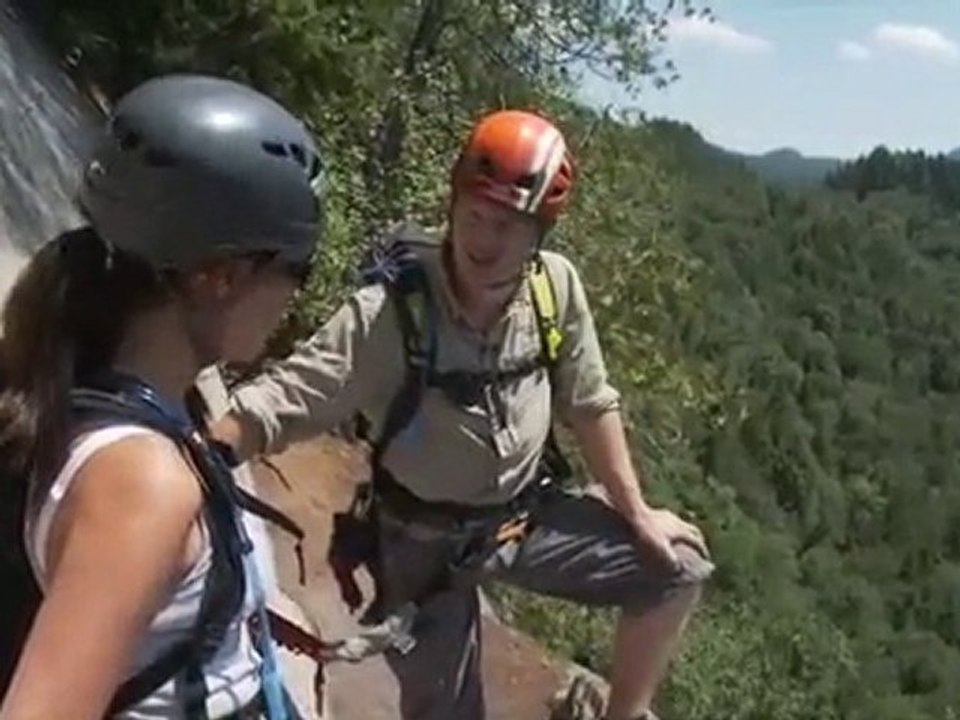 Traversing the Via Ferrata, Mont Tremblant National Park