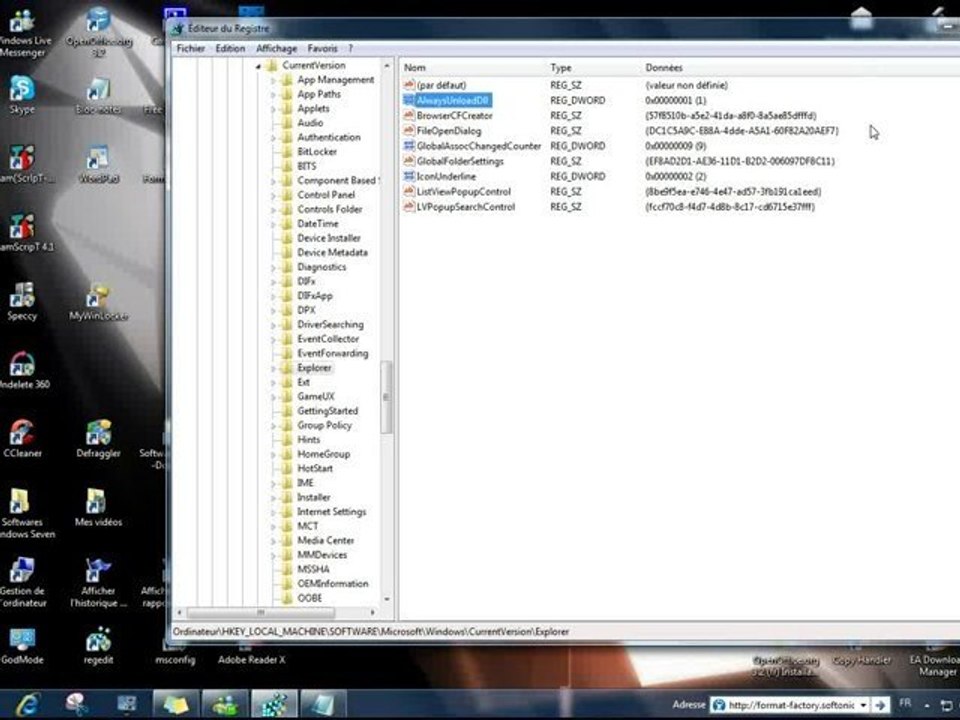 Optimiser windows -Modifier le registre, par Neetch