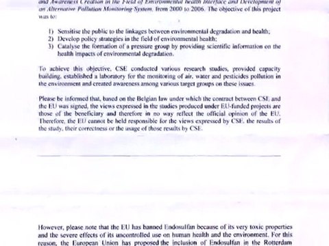 European Unions strategy in banning endosulfan