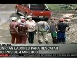 Intentan rescatar a cuatro mineros atrapados en Colombia