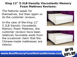 King 12" 5.3LB Density Viscoelastic Foam Mattress