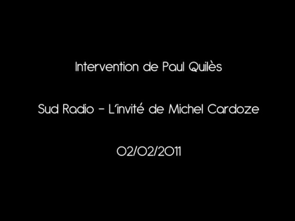 Paul Quilès - L'invité de Michel Cardoze - 02/02/2011