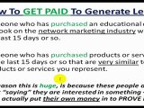 => Get PAID To Generate MLM Network Marketing Leads? Here's