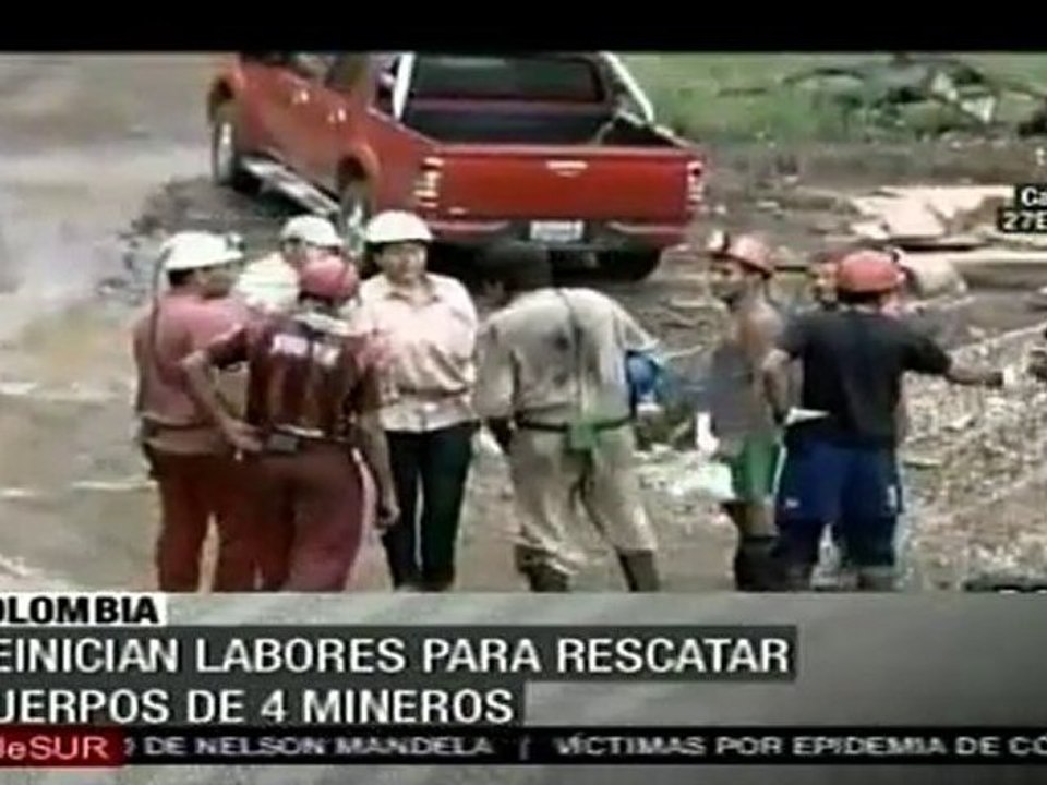 Intentan rescatar a cuatro mineros atrapados en Colombia