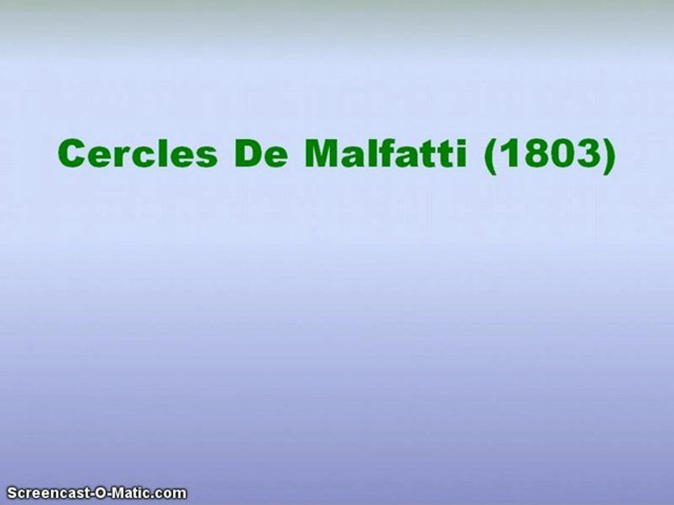 Bande Annonce : (M2) Cercles De Malfatti
