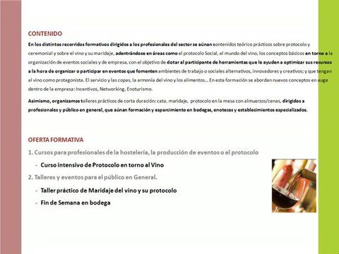 Cursos y talleres de enología, cata de vinos, maridaje y pro