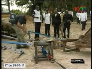 Réception à Matombi du câble à fibre optique