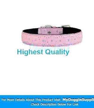 20 quot Pink Bling Bling Star leather dog collar - My Dog