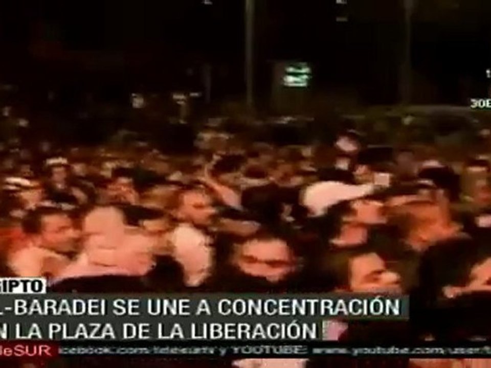 El Baradei se suma a manifestaciones, pide presencia en las calles y renuncia de Mubarak