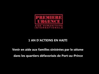 Première Urgence : Un an d'action en Haïti