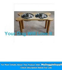 2 Bowl Bone Shaped Pet Diner Size  Large  Finish  Natural