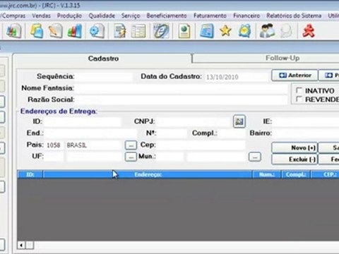 JRC: Cadastro de Cliente ~ SysFAT - LITE.