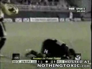 Brutal Head Kick by Goal Keeper