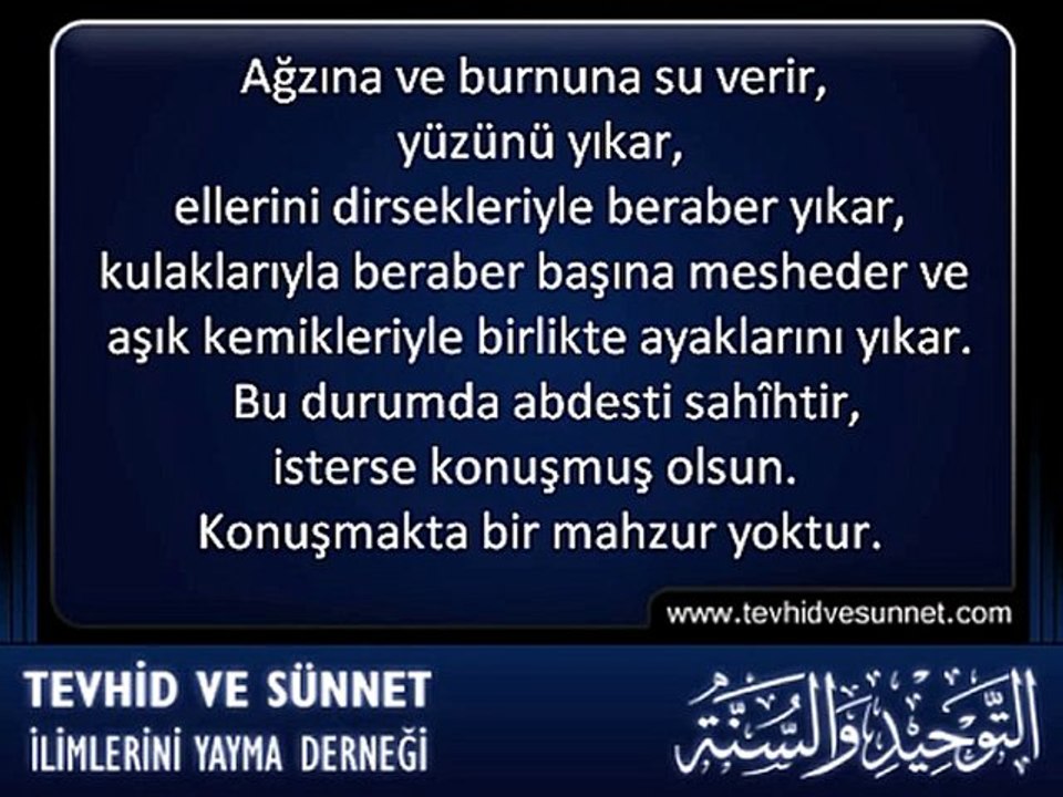 TAHÂRET ◆ Abdestte Konuşmanın Hükmü