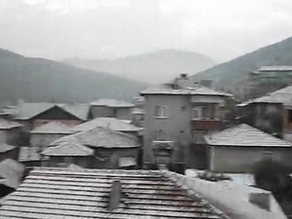 Vezirhan'a yağan kar