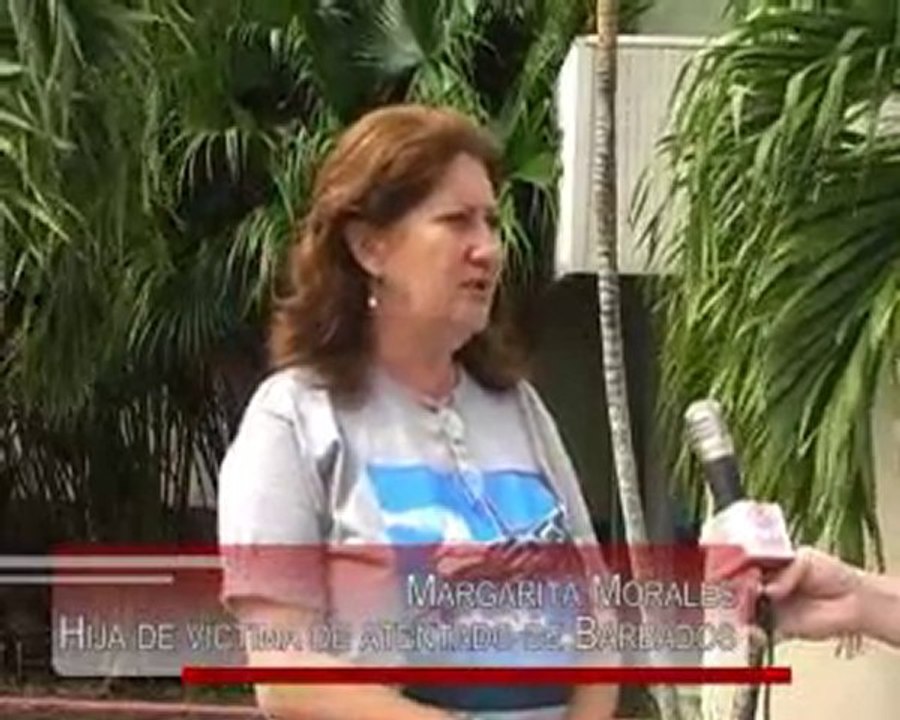 Margarita Morales, hija de una víctima atentado de Barbados.