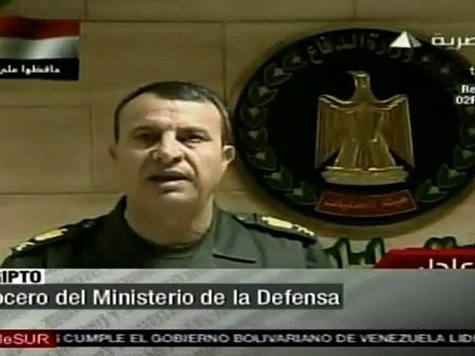 Ministerio de la Defensa en Egipto llama a mantener la calma