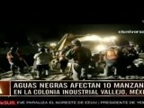 Aguas negras afectan 10 manzanas en la colonia Industrial Vallejo, México