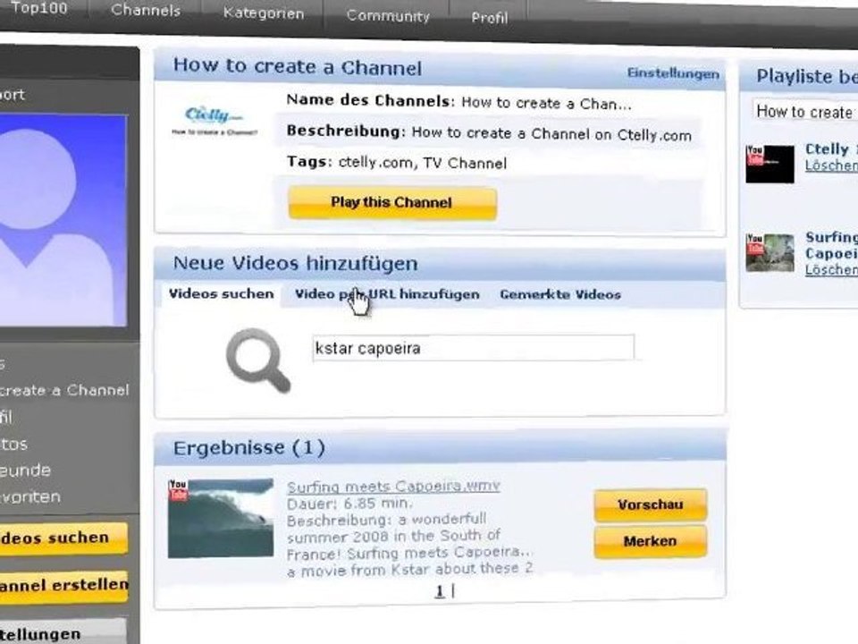 Add your videos by URL on Ctelly.com