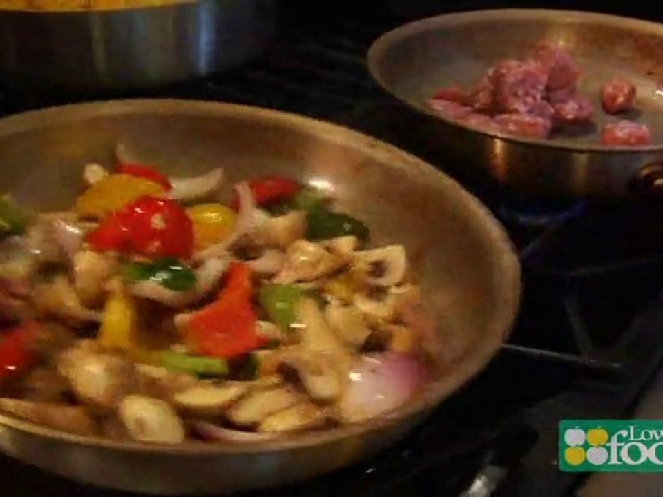 Italian Sausage, Peppers, Mushrooms ans Polenta