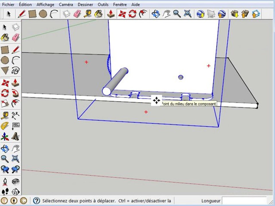 déplacer et faire pivoter un composant dans sketchup