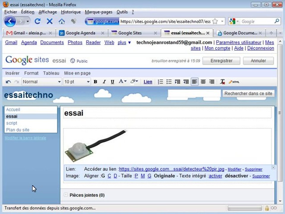inserer une image google site