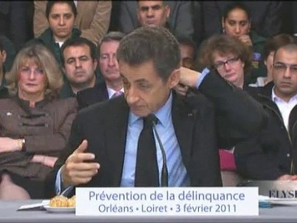 M. Sarkozy sur la prévention de la délinquance