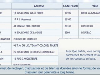Caractéristique de QAS Batch : Logiciel RNVP