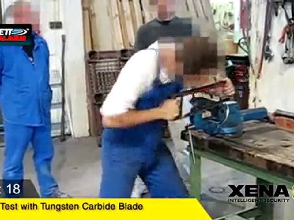 Test de sciage de l'anse d'un U alarme