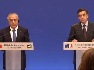 Point presse de F.Fillon et Salam Fayyad