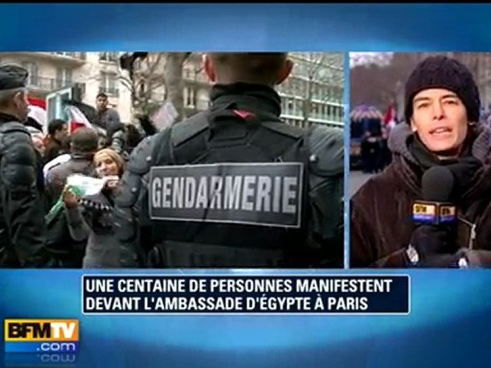 Manifestation devant l’ambassade d’Egypte à Paris