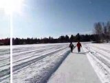 marche sur le lac à -35 degrés