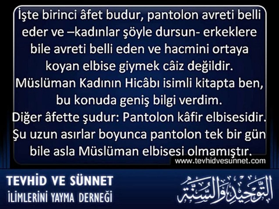 Erkeklerin Avreti Belli Eden Pantolon Giymesinin Hükmü