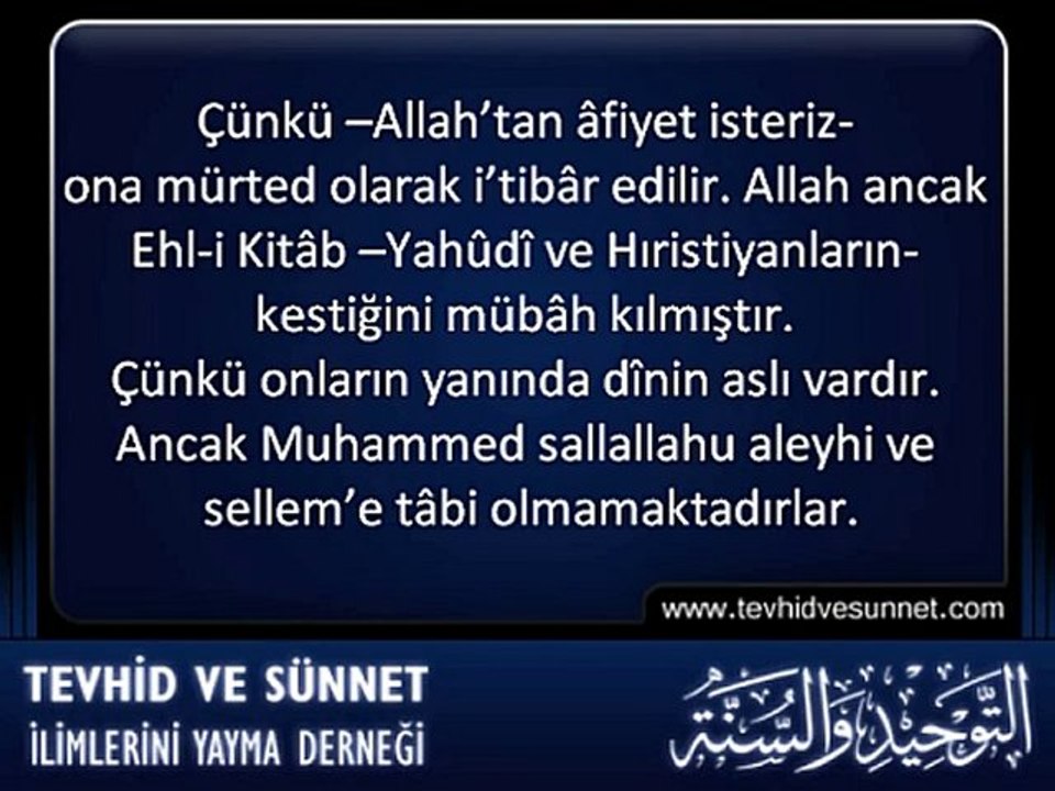 KURBAN ◆ Namaz Kılmayanın Kestiğini Yemek Câiz midir ?