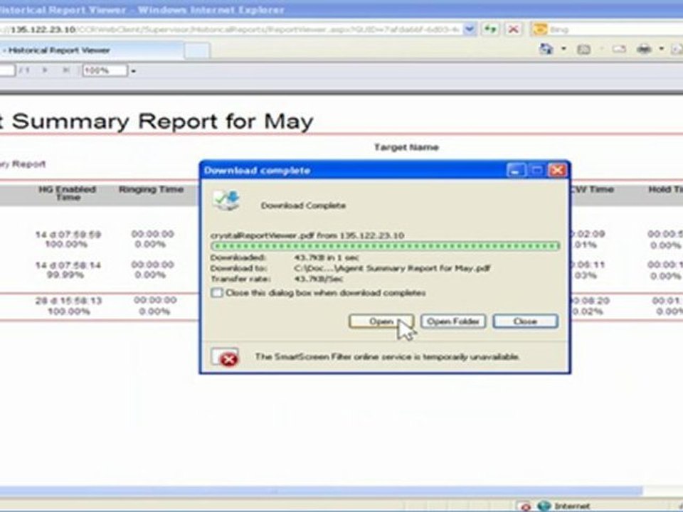 Exporting A Report in Avaya IP Office Customer Call Reporter